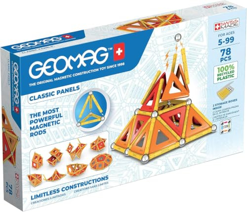 Geomag - 78 Blocs de Construction Magnétique Enfant et Adolescents 5 Ans +