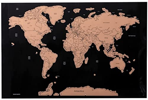 Carte du Monde à Gratter 43 cm – Scratch Map – Carte de Voyage Monde – Cadeau.