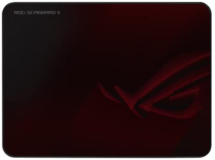 ASUS ROG Scabbard II Gaming Mouse Pad – 14.2” x 10.2” (Medium Size), Smooth Glide Surface, Water/Oil/Dust-Resistant, Anti-Fray Edges, Non-Slip Base - Black