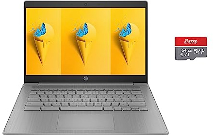 HP HD 14 Chromebook Laptop for Student and Business, Intel Celeron Processor N4120, 4GB RAM 128GB Storage(64GB eMMC + 5ave 64GB Flash Memory), Wi-Fi, Bluetooth, HDMI, Chrome Os, Modern Gray