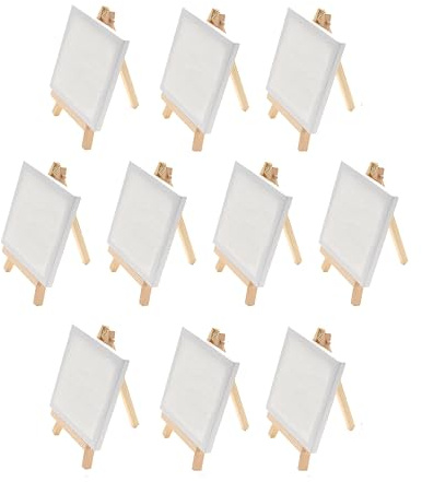 Lot de 10 mini chevalets de table en bois - 10 x 10 cm - Décoration de mariage - Plaque nominative pour enfants