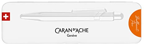Caran d'Ache Kugelschreiber 849 Colormat-x in der Farbe Orange mit Etui, 0849.776, 1 Stück (1er Pack)