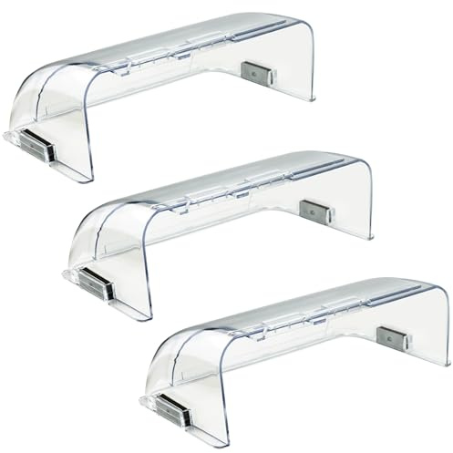 Binazon Heating & Air Vent Deflector for Vents, Sidewall, Ceiling, Floor Registers - Adjust Between 9-14, Magnetic Vent Covers for Air Conditioning, Heat, AC, Floor, Under Furniture (3 Pack Clear)