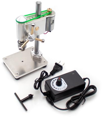 Toplionace Micro Trapano da Banco CA 100-240V con Adattatore di Alimentazione a Velocità Regolabile Mini Trapano Strumento di Riparazione di Orologi di Precisione (0,3-4MM)