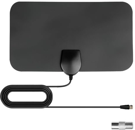 Verazquy Indoor TV Aerial - Digital Antenna with 200+ Miles Reception for 4K, 1080P and HD Freeview Channels, Coaxial Cable Included