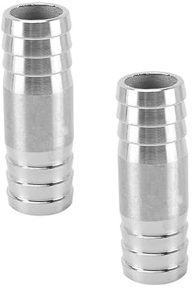 20 mm rak slangskruv av rostfritt stål, 2-vägs slangkoppling anslutning, avloppsslang slangkontakt (2-pack)