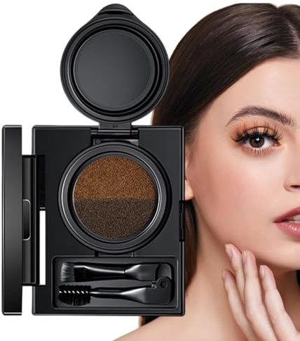 Eyebrow Maquillaje - Máscara de cejas de dos colores | Pomada para cejas de dos colores, crema impermeable para cejas y delineador de ojos, polvo para la frente con sello, doble pincel para una