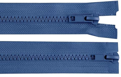 1 Reißverschluss 2-Wege 5mm 75 cm teilbar Autolock Doppelzipper Farbwahl, Farbe:jeansblau