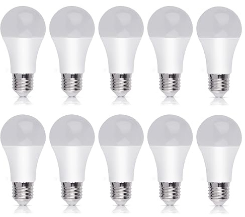 Bright Source Non-Dimmable Opal Frosted LED GLS Bulb, 15W, 1521lm, E27 Edison Screw, 4000K Cool White - Pack of 10 Bulbs