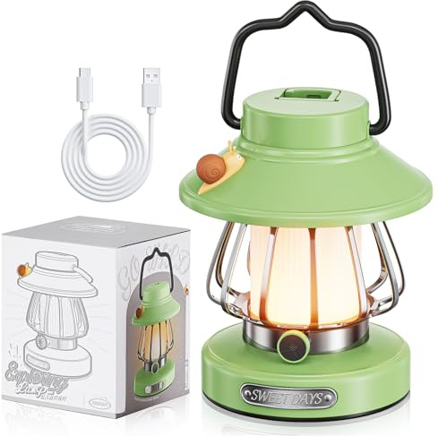 FANHAO LED Camping Light, Battery Powered Kids Tent Lantern with 3 Modes, Portable Kids Night Light with Eye Protection, Rechargeable Lamp for Camping, Hiking, Emergency, Backpacking, Essentials Gift