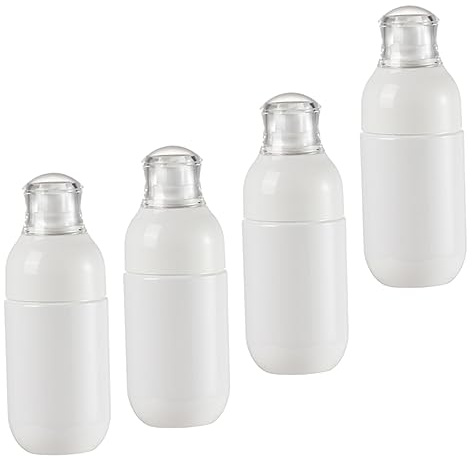 BATHVEVE 4st Praktiska Läckagesäkra Tryckflaskor För Resor Lotion Schampo Och Kosmetikabehållare i Hållbar Pet För Flyg Och Semester
