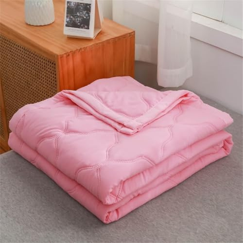 Trapuntino Leggero Matrimoniale Copriletto Singolo Estivo Primaverile 3D Semplice Monocromo Reversibile Coperta Trapunta Mezza Stagione Trapuntato Coperta Letto Per Camera Da Letto (Rosa,200x230cm)