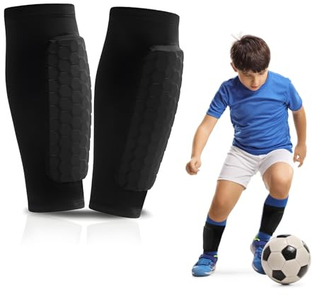 Sharelove Soccer Shin Guards Kids, Practical Protector Football Shin Pads with Breathable Elastic Honeycomb Pads, Thickened and Enlarged Shin Defender Shin Guards Sleeves for Kid Adult