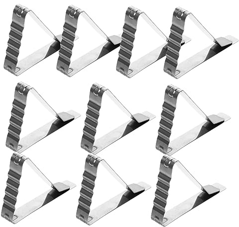 iplusmile 10 Piezas Clip de Mantel Inoxidable para Exteriores Sujetador de Manteles para Jardín y Picnic Resistente al Viento y de Instalar