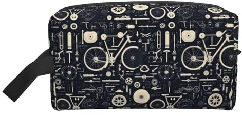 Borsa da toilette con stampa di parti di bicicletta, per uomini e donne, borsa da toeletta da viaggio, borsa da toilette da appendere, per accessori da viaggio