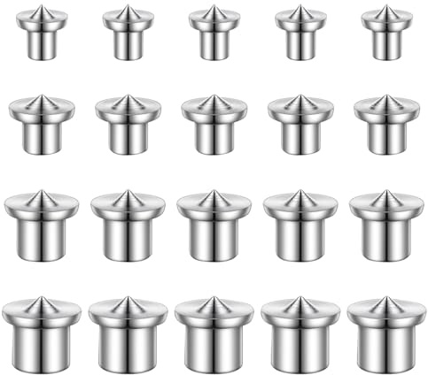 20 PCS Dowel Centering Pins Drilling Hole Tool Set with Sharp Point 1/4 5/16 3/8 and 1/2 Dowel and Tenon Center Transfer Plugs Doweling Centering Pins Drill Hole Tool for Woodworking Accessories