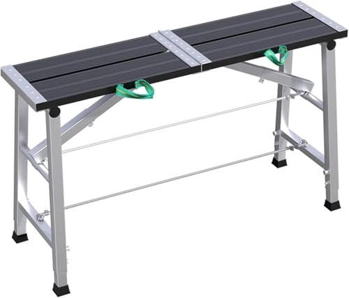 Galvaniserad stege med flera användningsområden Bärbar ställningsstege med svarta aluminiumlegeringssteg(140x27x134cm)