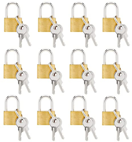 Mini-Vorhängeschlösser für Gepäck, Cupreous, 12 Stück