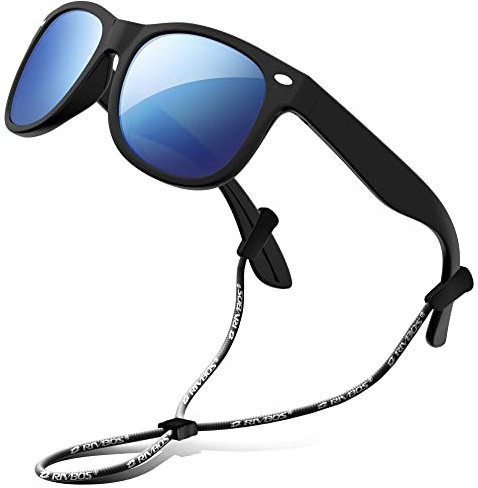 RIVBOS Kinder polarisierte Sonnenbrille mit Riemen Brillengläser Schattierungen für Jungen Mädchen und Kinder RBK004