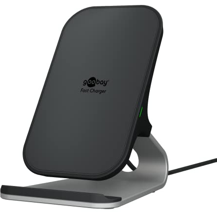 Goobay 52955 Wireless Charger 10W Qi Stazione di ricarica per cellulare/caricatore da tavolo senza fili/stazione di ricarica induttiva