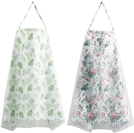Uposao 2 fundas de lactancia para bebé, funda de lactancia de algodón, correas ajustables transpirables, bufanda de lactancia, capa de lactancia para bebé, cubierta de asiento de coche