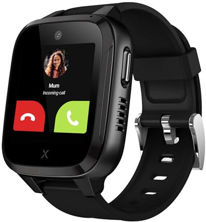 XPLORA Kidzi - Watch Phone for children 4G - Calls, Messages, Kids School Mode, SOS function, GPS Location, Camera and Pedometer - Including 3 months free subscription (BLACK)