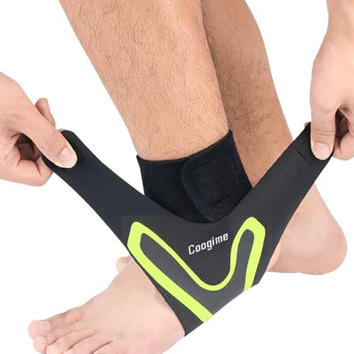 Coogime 2 Pcs chevillere entorse, chevillere de maintien football, Flexible Ankle Brace, attelle cheville, bandage pour fasciite plantaire, chevillères respirantes (Green, L(EU:42-45))
