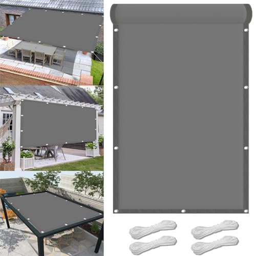 Sun Shade Segel 2.6 x 5 m Impregnerad, Dammtät Och Vindtät Solskydd Segel för Trädgård för Utomhusbruk, Trädgård, Uteplats, Ljusgrå