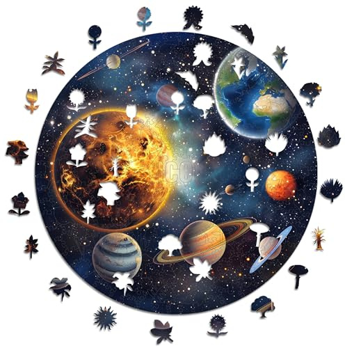 Iconic Puzzles – Solar Harmony, Fantasy, 100 % nachhaltiges Holzpuzzle, Geschenke für Kinder und Erwachsene, Größe S, 200 Teile
