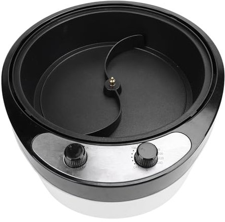 Fockety Tostador Eléctrico de Granos de café, 0-240 ℃, Máquina Tostadora de Nueces con Temperatura Ajustable de Gran Capacidad con Tapa de Vidrio, Vidrio de Acero Inoxidable (Enchufe