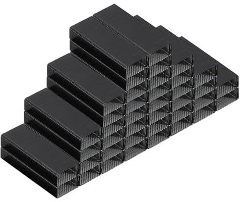 PATIKIL #10 Agrafes Standard, 10 Paquets 10000pcs Longueur de Jambe de 3/16, Pointe de Ciseau Plate sans Blocage pour Agrafeuse de Bureau Fournitures de Bureau à Domicile, Noir