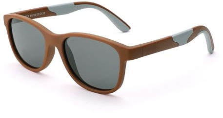 Pro Acme Toddler Sunglasses Kids Polarized UV Protection TPEE Retro Sun Glasses for Boys Girls Age 2-8(Brown Gray)