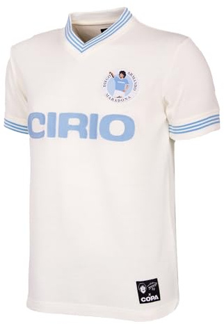 COPA Football - Retro Auswärtstrikot Herren - Maradona Napoli 1984 - Weiß - 100% Acryl - Größe XL