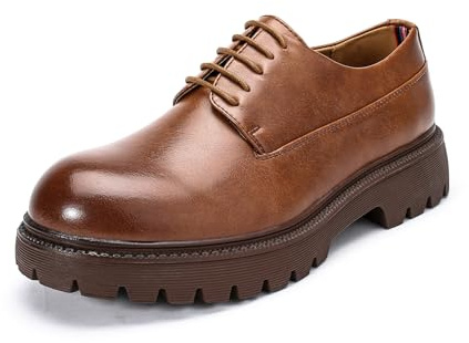 Allthemen Derby Lacets Homme Chaussures Villes en Cuir Verni Oxford Costume