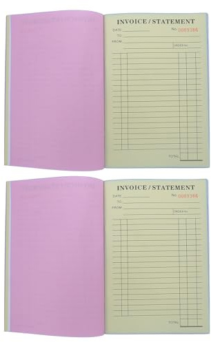 GARIOUANS 2 Pièces Bloc Factures et Bons de Commande X pour Petites Entreprises Carnet Papier Horizontal avec Formulaire Facturation Commerciale Suivi Commandes et Réparations