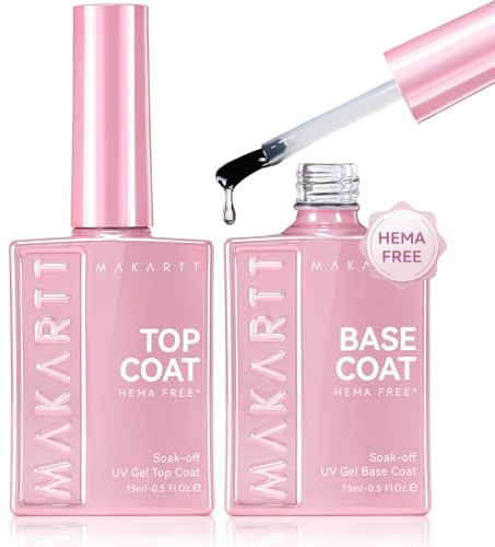 Makartt Base Et Top Coat Vernis Semi Permanent 2x15ml – Gel UV Sans HEMA
