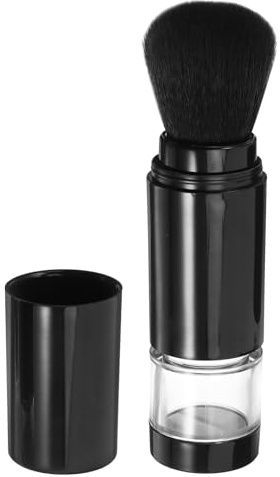 OSALADI Brocha para Polvos Compactos Automática F-45 Negra Fibras Suaves, Pincel para Rubor Portátil para Maquillaje Facial, Herramienta Cosmética Versátil para Aplicación Precisa