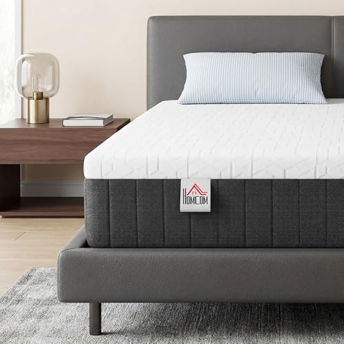 HOMCOM Colchón 190x135 cm, Grosor 25 cm, Colchón Viscoelástico