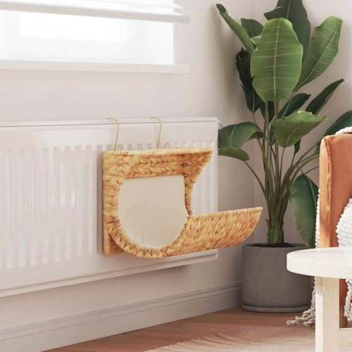 LoogCape Cama para gatos con cojín, jacinto de agua, 37 x 20 x 20 cm, fijación para radiador, lugar de descanso, resistente cama para mascotas para momentos de sueño relajados