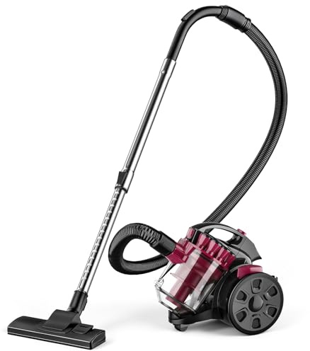 Staubsauger Ohne Beutel 2600W Kraftvoll, Bodenstaubsauger Beutellos Mit 21kPa Saugkraft, 1,5L Staubbehälter, 5m Kabel, Leiser Zyklonsauger Für Tierhaare, Teppich, Hartboden, Sofa, Inklusive Zubehör