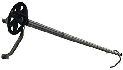 Enrollador en acero inox para mantas de burbujas extensible. para piscinas de hasta 5.50 metros de ancho con tubo de 102mm de Ø con soporte de pared