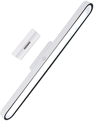 OriFiil Under Cabinet Lights, 3W Dimmable LED Light Bar, 3 Color Modes, Touch Control, USB Rechargeable, Magnetic Reading Lights for Wall Shelf, Closet, Mirror, Bedside, Kitchen Lighting (White)