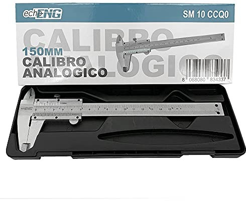 Calibro analogico da 150 mm calibro a corsoio calibro professionale calibro in Acciaio per misurazione esterna, interna, profondità - echoENG - SM 10 CCQ0