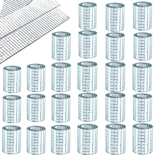 WDragon Lot de 12 300 carreaux de mosaïque en verre véritable argentés pour loisirs créatifs, carreaux de verre carrés, 5 mm x 5 mm (argenté)