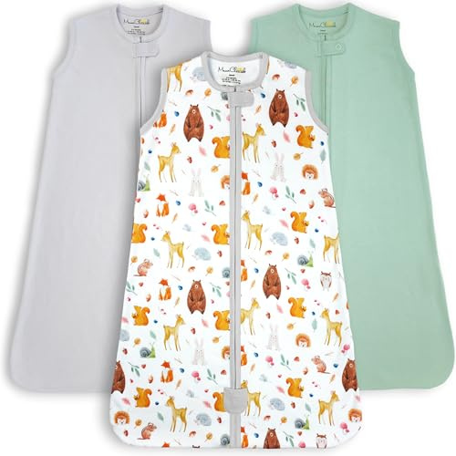 Baby sovsäck av ekologisk bomull 0,5 TOG sommar sovsäck 3-pack