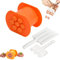 Lumeclat Set di Presse per Hot Dog 2 Pezzi, Macchina Manuale per Salsicce con 7 Buchi e Creatore di Polpette Triplo con Spatola,per Snack Fatti in Casa,Accessori per Barbecue,Hot Dog,Burger,Crocchette