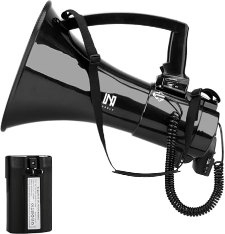 MGROLX 75w Megaphone Bullhorn, Loud Speaker with AUX(3.5mm), USB and Bluetooth Input, Built-in Siren and Recording- Rechargeable Battery-for Outdoors, Police, Cheerleading
