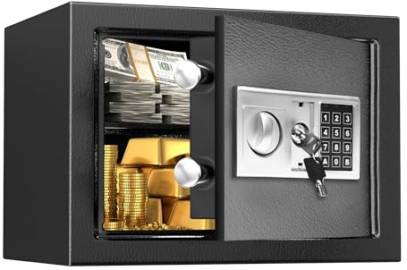 CDC DIGI 21L Safe and Lock Box, Money Cash Deposit Box, Safety Box with Digital Keypad with 2 Keys,Wall or Cabinet Anchoring Design for Home Office Jewelry Medicines