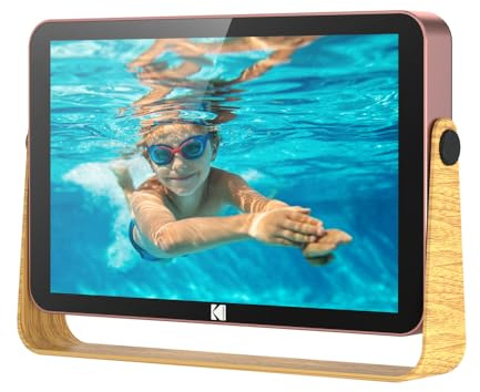 Kodak RWF-108 V 10 - Cornice digitale Wi-Fi con display IPS touch 1280 x 800, archiviazione 32 GB, WiFi 6 Dual-Band, batteria 4000 mAh, controllo app, lettore multimediale - rosa