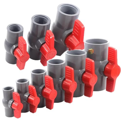 Vanne à bille grise en PVC, filetage 1/2 à 2, for irrigation de jardin, aquarium et réservoir d'eau.(Female 2 inch)